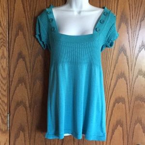 Sexy Vanity lightweight turquoise knit tunic NWOT